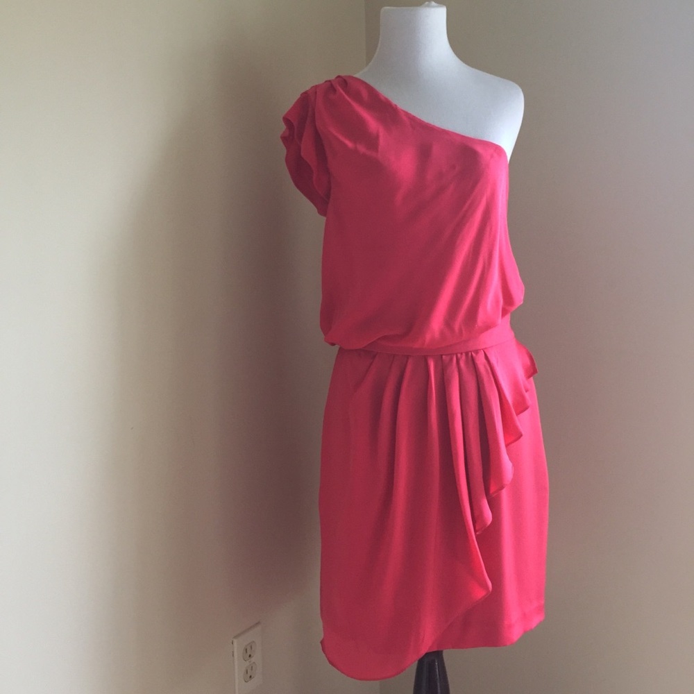 BCBG One Sleeve Pink Dress